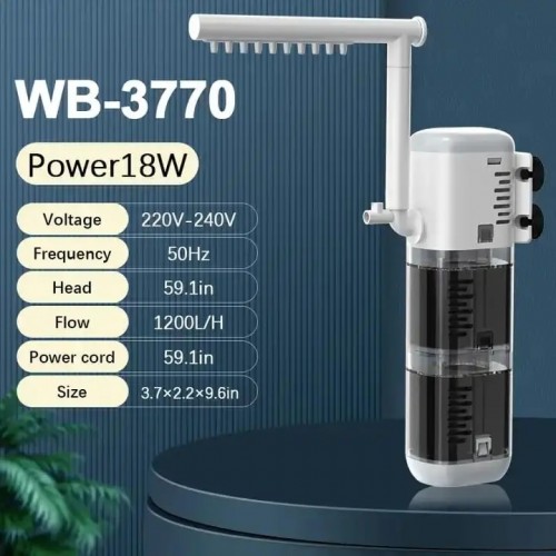 WaterBear WB-3770 Akvaryum İç Filtre 1200l/h